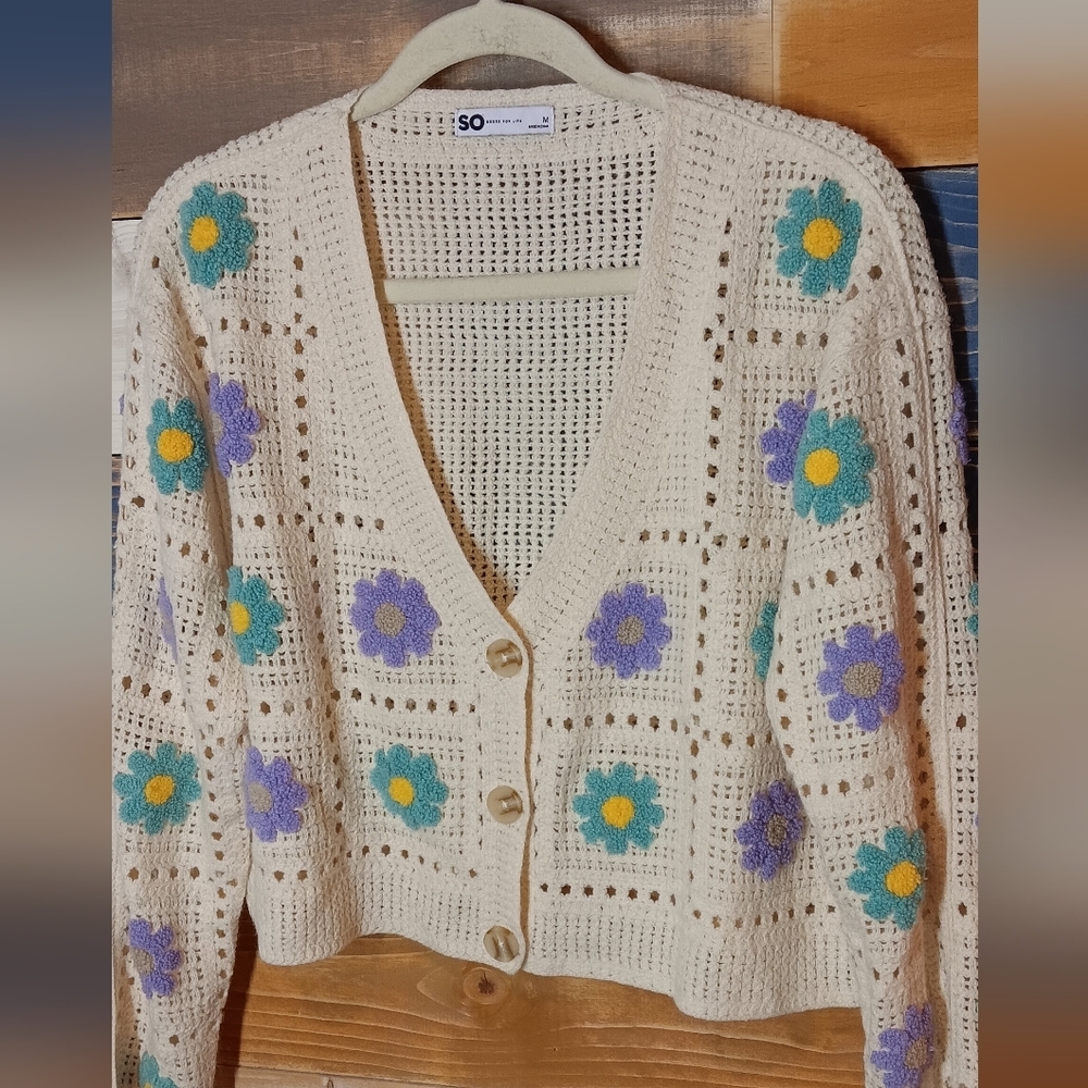 SO Granny Square Cardigan M - Picture 2 of 6